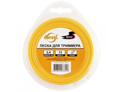 Леска для триммера квадратная, 1,6мм х 15м// Denzel //Россия от DENZEL Леска для триммера квадратная, 1,6мм х 15м// Denzel //Россия
