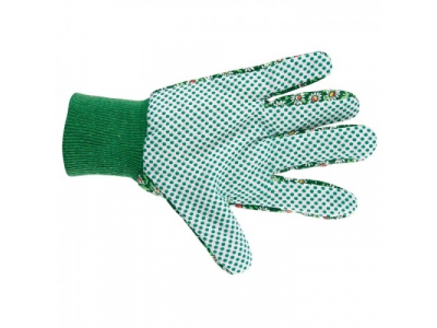 Перчатки садовые х/б ткань с ПВХ точкой, манжет, M //PALISAD