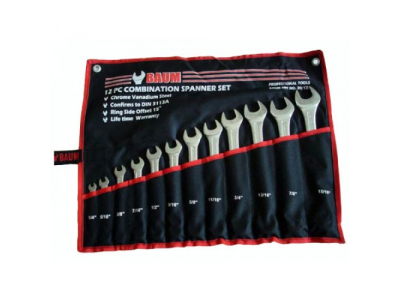 30-12A Набор ключей комбинированных дюйм 12 пр 1/4"-15/16" от BAUM 30-12A Набор ключей комбинированных дюйм 12 пр 1/4"-15/16"